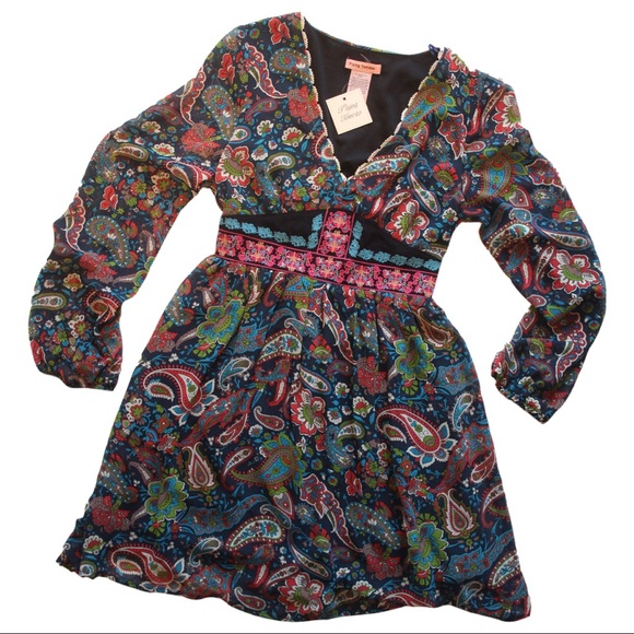 NWT Flying Tomato Boho Paisley VNeck Tunic Dress S - Picture 3 of 16